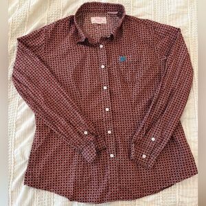 Panhandle Women’s XL Western Geometric Button Down Shirt